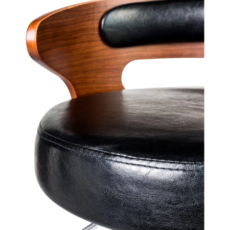 Стул барный Dobrin Fred чёрный/хромированный (искусственная кожа/металл)