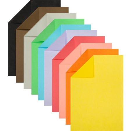 Бумага цветная №1 School Шустрики (А4, 10 листов, 10 цветов, офсетная, тонированная)