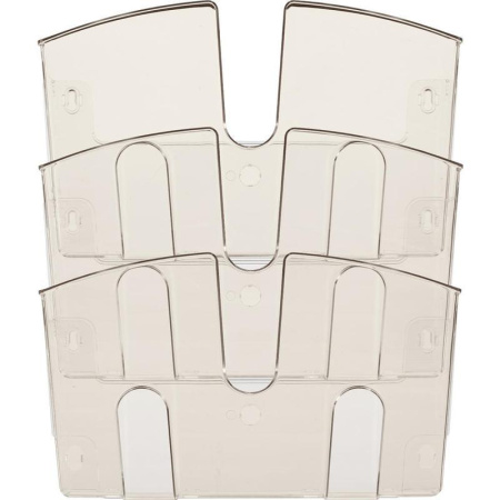 Лоток Uniplast настенный (А4, 3 отделения, дымчатый)