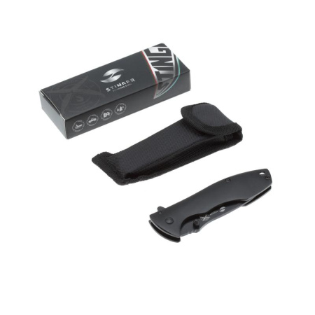 Нож складной Stinger 80 мм нержавеющая сталь/алюминий (черный)