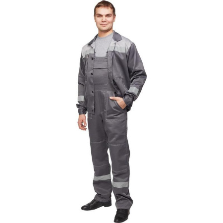 Костюм рабочий летний мужской л22-КПК с СОП темно-серый/светло-серый (размер 48-50, рост 158-164)