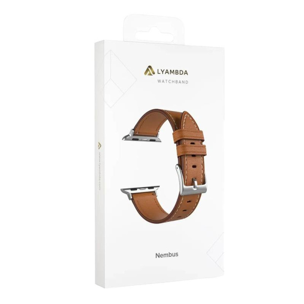 Ремешок Lyambda Nembus для Apple Watch 38/40/41 мм коричневый кожаный  (LWA-41-40-BR)