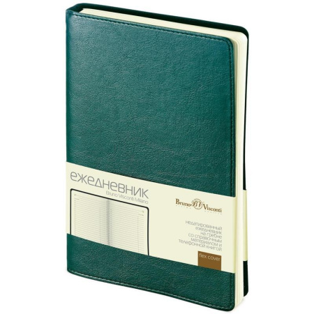Ежедневник недатированный Bruno Visconti Milano искусственная кожа A5 172 листа зеленый (132х211 мм)