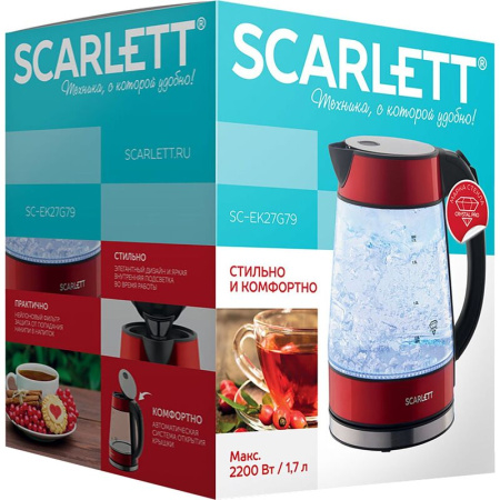 Чайник электрический Scarlett SC-EK27G79 красный