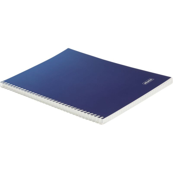 Тетрадь общая Attache А4 96 листов в клетку на гребене (обложка синяя,  УФ-сплошной глянцевый лак)