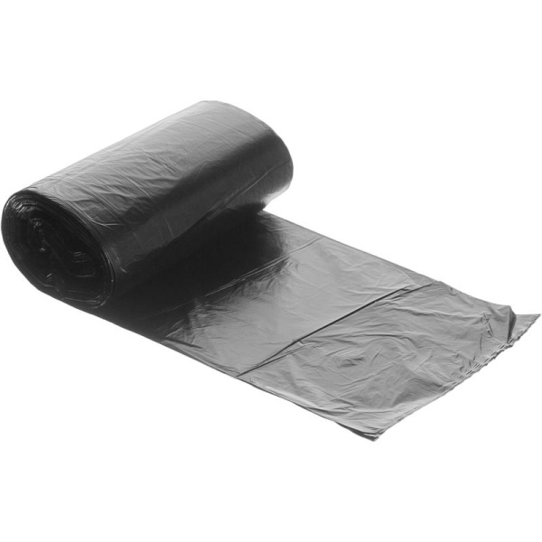 Мешки для мусора на 30 л Элементари черные (ПНД, в рулоне 50 штук,  48х57.5 см)