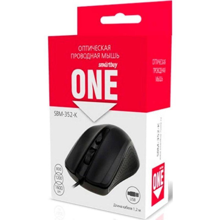 Мышь компьютерная Smartbuy ONE 352  (SBM-352-K) черная Мышь компьютерная Smartbuy ONE 352  (SBM-352-K) черная