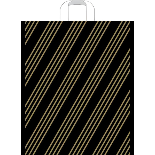 Пакет полиэтиленовый черный 38х45 см с петлевой ручкой (50 штук в  упаковке)