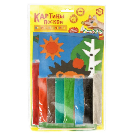 Набор для изготовления картины из песка Каляка-Маляка Ежик и лисичка