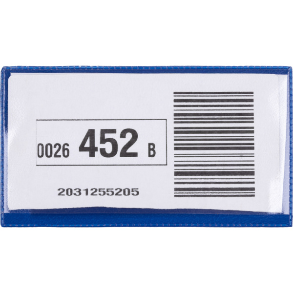 Карман для маркировки магнитный горизонтальный синий 113 x 53 мм (10  штук в упаковке)