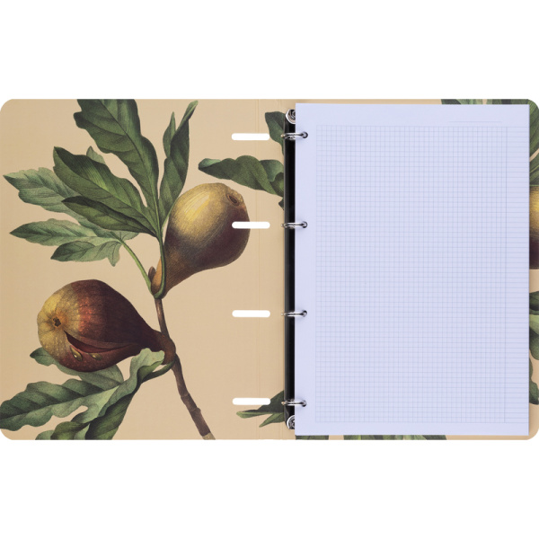 Тетрадь общая Be Smart Flora А4 120 листов в клетку на кольцах (обложка  черная, с перфорацией, матовая ламинация, тиснение фольгой)