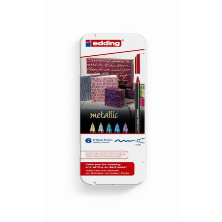 Фломастер металлик металлическая коробка Edding 6 цветов Фломастер металлик металлическая коробка Edding 6 цветов