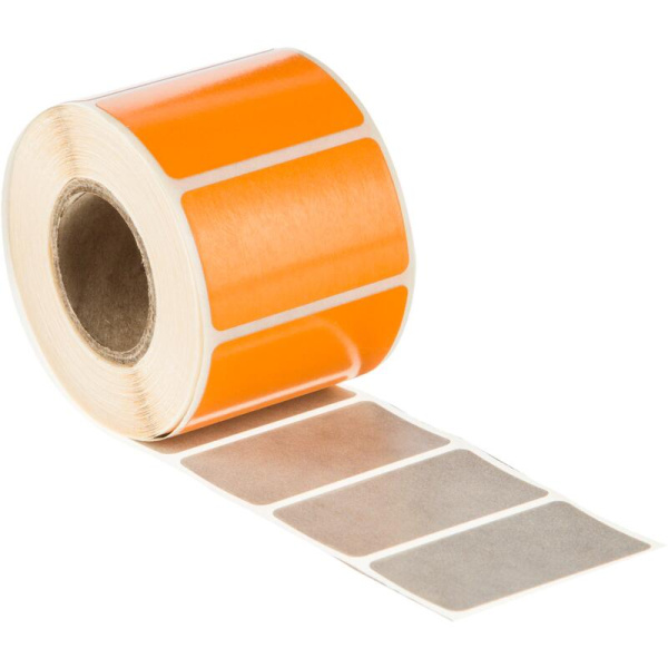 Термоэтикетки 37х22 мм ТОП оранжевые (диаметр втулки 25 мм, 7 рулонов по  500 этикеток)