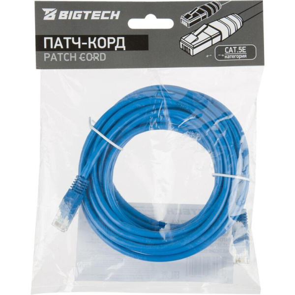 Патч-корд витая пара BigTech OPCC017 UTP CCA cat 5e 5 м