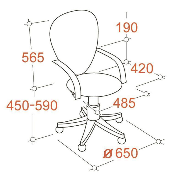Кресло офисное Easy Chair 225 черное (искусственная кожа/сетка, металл)