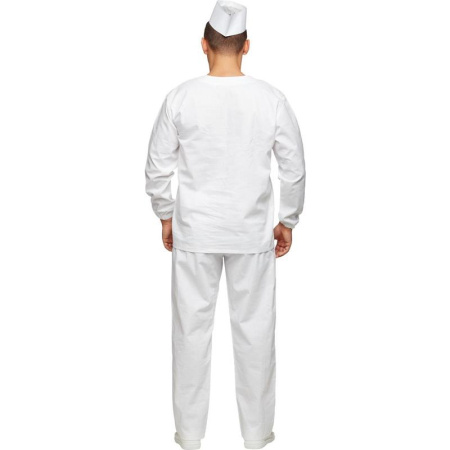 Костюм пекаря у05-КБР (ДР) с длинным рукавом белый бязь (размер 60-62,  рост 170-176)