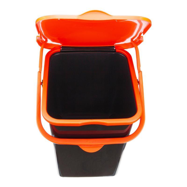 Контейнер для мусора Пуро 18 л пластик черный/оранжевый (29.5x34.5x35  см)
