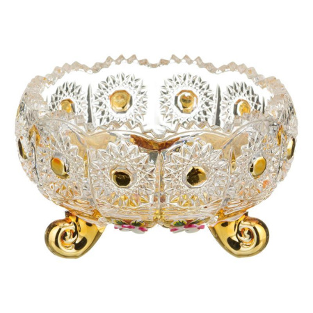 Конфетница Голден стеклянная