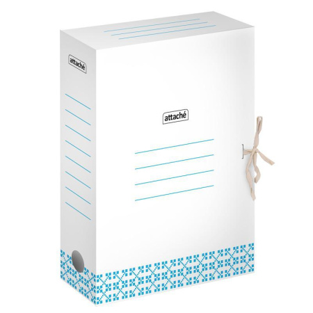 Короб архивный гофрокартон Attache на 2-х завязках (256x75x320 см)  голубой до 750 листов