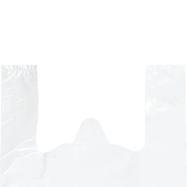 Пакет-майка ПНД 12 мкм белый (28+14x50 см, 100 штук в упаковке)