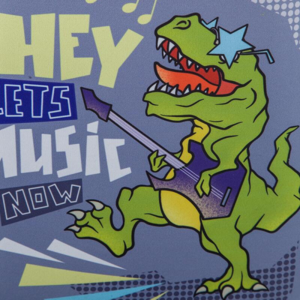 Ранец №1 School Easy Dino Music анатомический серый с одним отделением