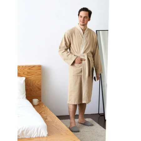 Халат махровый Комус Delray 54 (XXL) бежевый
