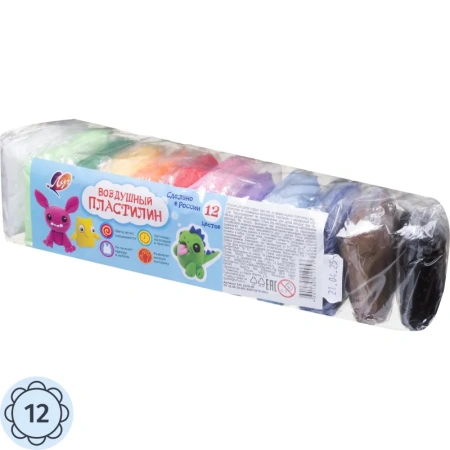 Пластилин легкий Луч 12 цветов 120 грамм