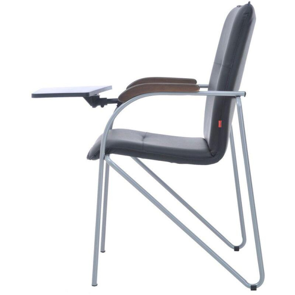 Конференц-кресло Samba ST черный/орех (искусственная кожа, металл  серебрянный)