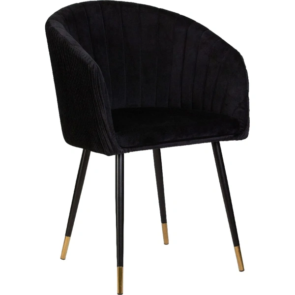 Кресло обеденное Dobrin Mary чёрный (велюр, металл)