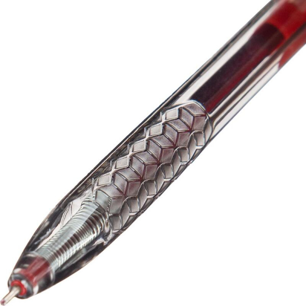 Ручка шариковая автоматическая Deli Arrow красная (толщина линии 0.35  мм)