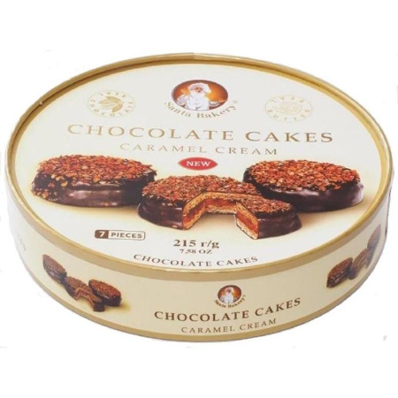 Пирожное Santa Bakery Chocolate Cakes шоколадное с карамельным кремом  215 г