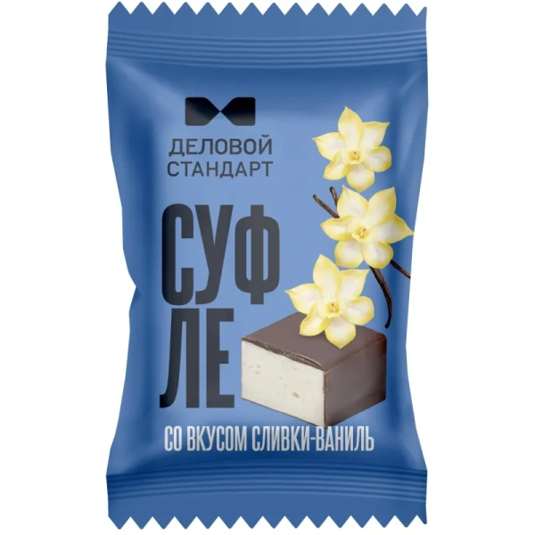 Конфеты глазированные Деловой Стандарт суфле со вкусом сливки-ваниль 500 г
