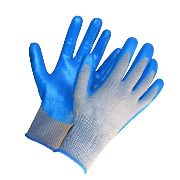 Перчатки рабочие трикотажные полиэфирные с нитриловым покрытием (размер 8)