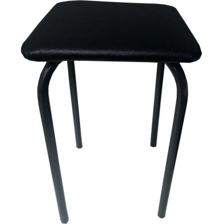 Табурет квадратный Strong черный (искусственная кожа, металл)