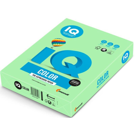 Бумага цветная IQ Color (А4, 160 г/кв.м, MG28-зеленый, 250 листов)