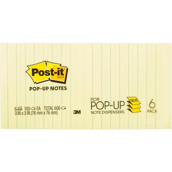 Стикеры Post-it 76x76 мм Z-сложения желтые пастельные 6 блоков по 100 листов