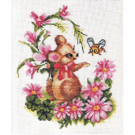 Набор для вышивания Panna Мышонок с букетом Набор для вышивания Panna Мышонок с букетом