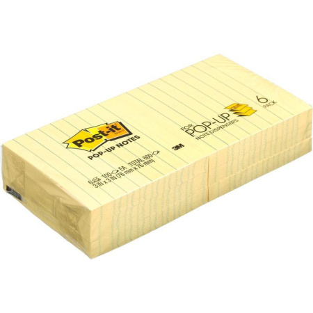 Стикеры Post-it 76x76 мм Z-сложения желтые пастельные 6 блоков по 100 листов