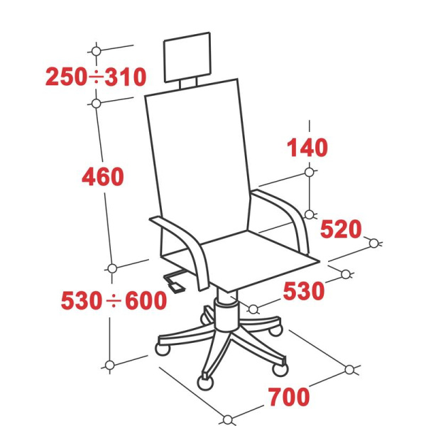 Кресло для руководителя Easy Chair CS-8821E-2 черное (искусственная кожа, металл)