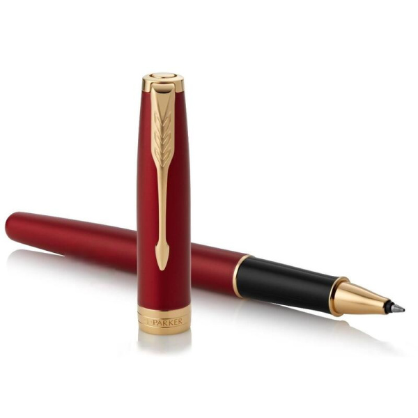 Роллер Parker Sonnet Intense Red Lacquer GT цвет чернил черный цвет  корпуса красный (артикул производителя 1931475)