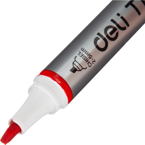 Маркер для белых досок Deli Think красный (толщина линии 2-5 мм)  скошенный наконечник