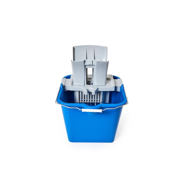 Комплект для уборки Росмоп PRO-20 (швабра и ведро 20 л с отжимом) серый  с синим и белым