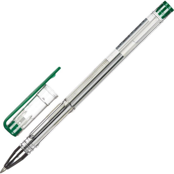 Ручка гелевая одноразовая Attache Omega зеленая (толщина линии 0.5 мм)