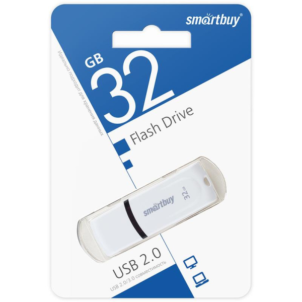 Флеш-память USB 2.0 32 ГБ Smartbuy Paean (SB32GBPN-W)