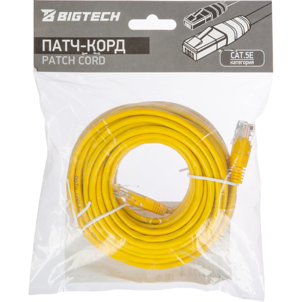 Патч-корд витая пара BigTech OPCC024 UTP CCA cat 5e 10 м