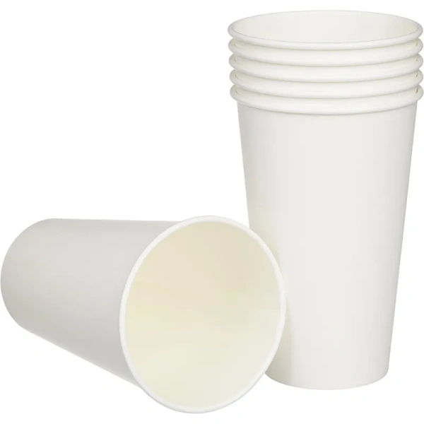 Стакан одноразовый бумажный 400 мл белый 50 штук в упаковке Комус Эконом