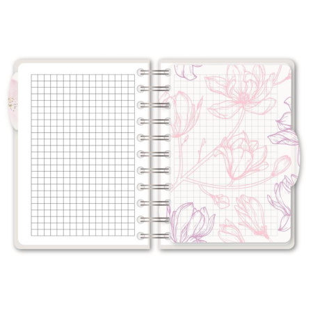 Бизнес-тетрадь Attache Selection Flower Dreams A6 120 листов белая в клетку на спирали (125х142 мм)