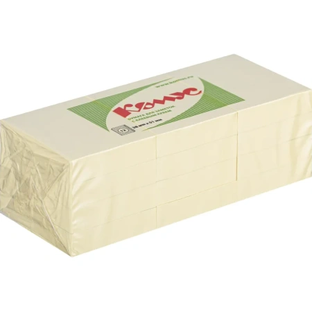 Стикеры Комус 38x51 мм пастельные желтые (12 блоков по 100 листов)