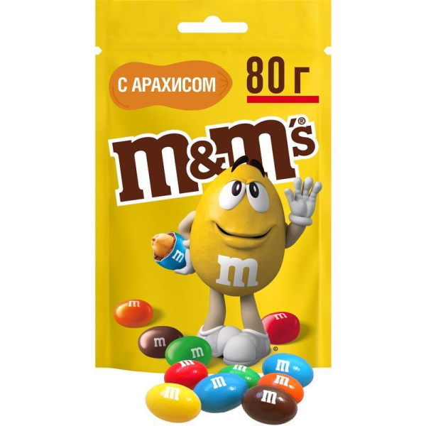 Драже M&M`s с шоколадом и арахисом 80 г
