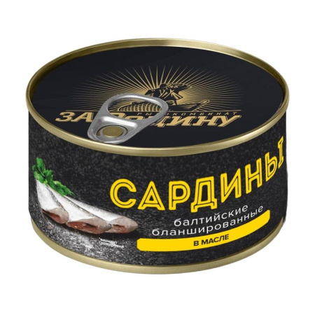 Сардина За Родину балтийская в масле 185 г